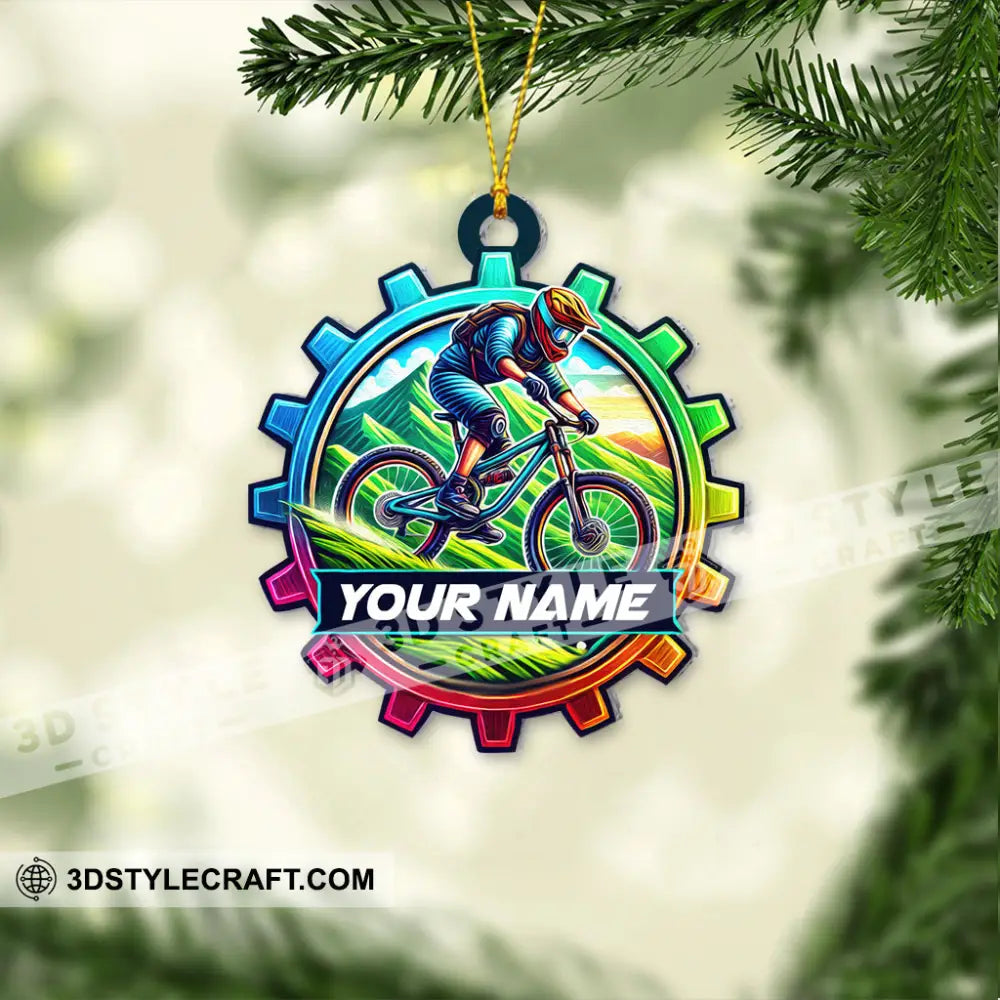 Custom Name Mountain Bike Ornament Christmas Gift For Lover 3.54’’ / 1