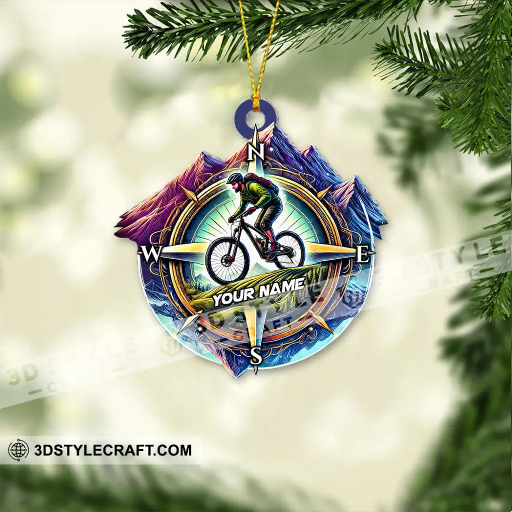 Custom Name Mountain Bike Ornament Christmas Gift For Lover 3.54’’ / 1