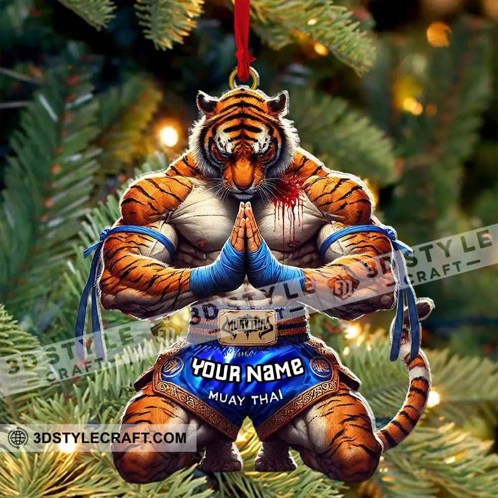 Custom Name Muay Thai Ornament Christmas Gift For Lover