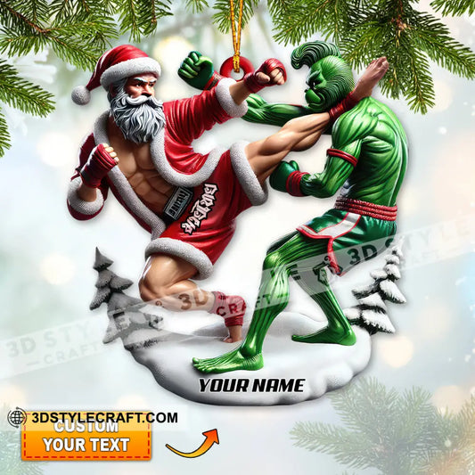 Custom Name Muay Thai Santa Ornament Christmas Gift For Lover