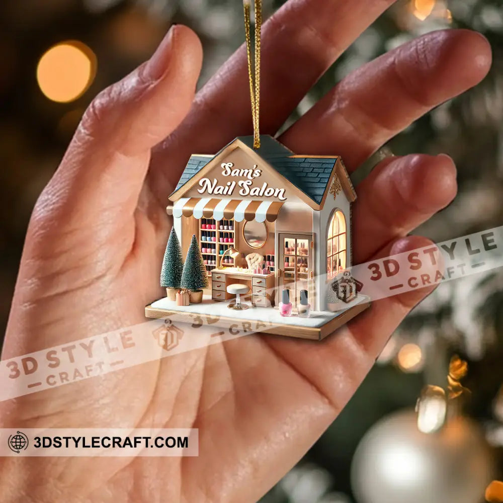 Custom Name Nail Salon Ornament Christmas Decoration