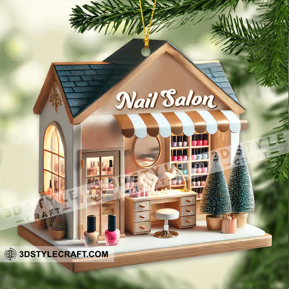 Custom Name Nail Salon Ornament Christmas Decoration 3.54’’ / 1