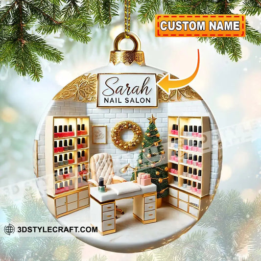 Custom Name Nail Salon Ornament Christmas Decoration