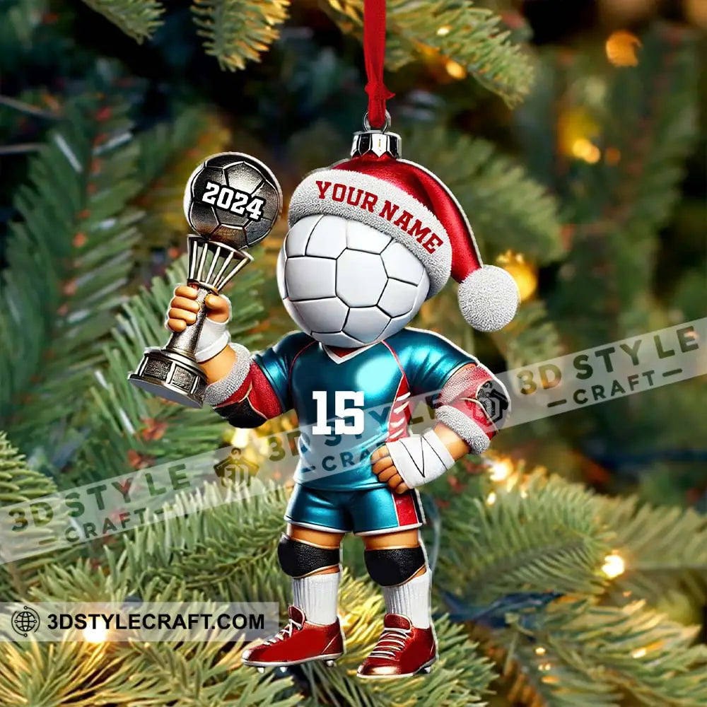 Custom Name Number And Year Handball Champion Ornament Christmas Gift For Lover