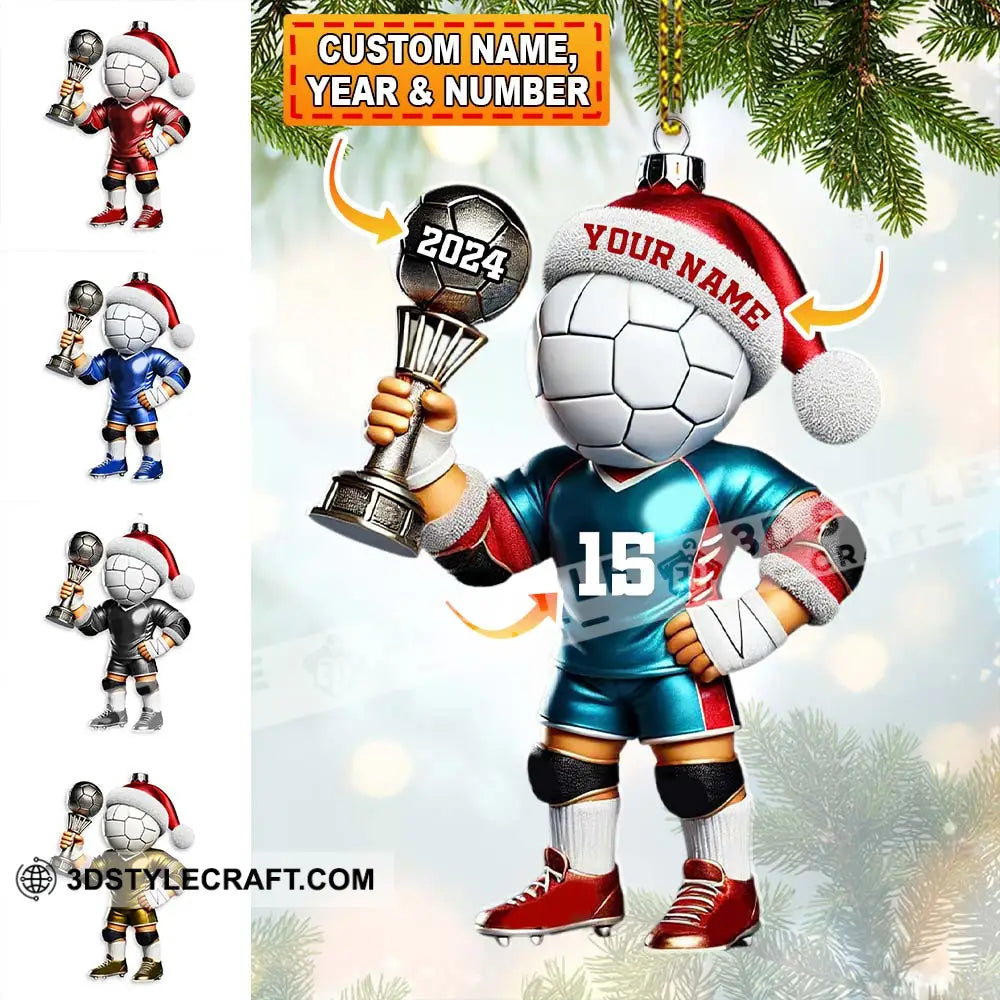 Custom Name Number And Year Handball Champion Ornament Christmas Gift For Lover