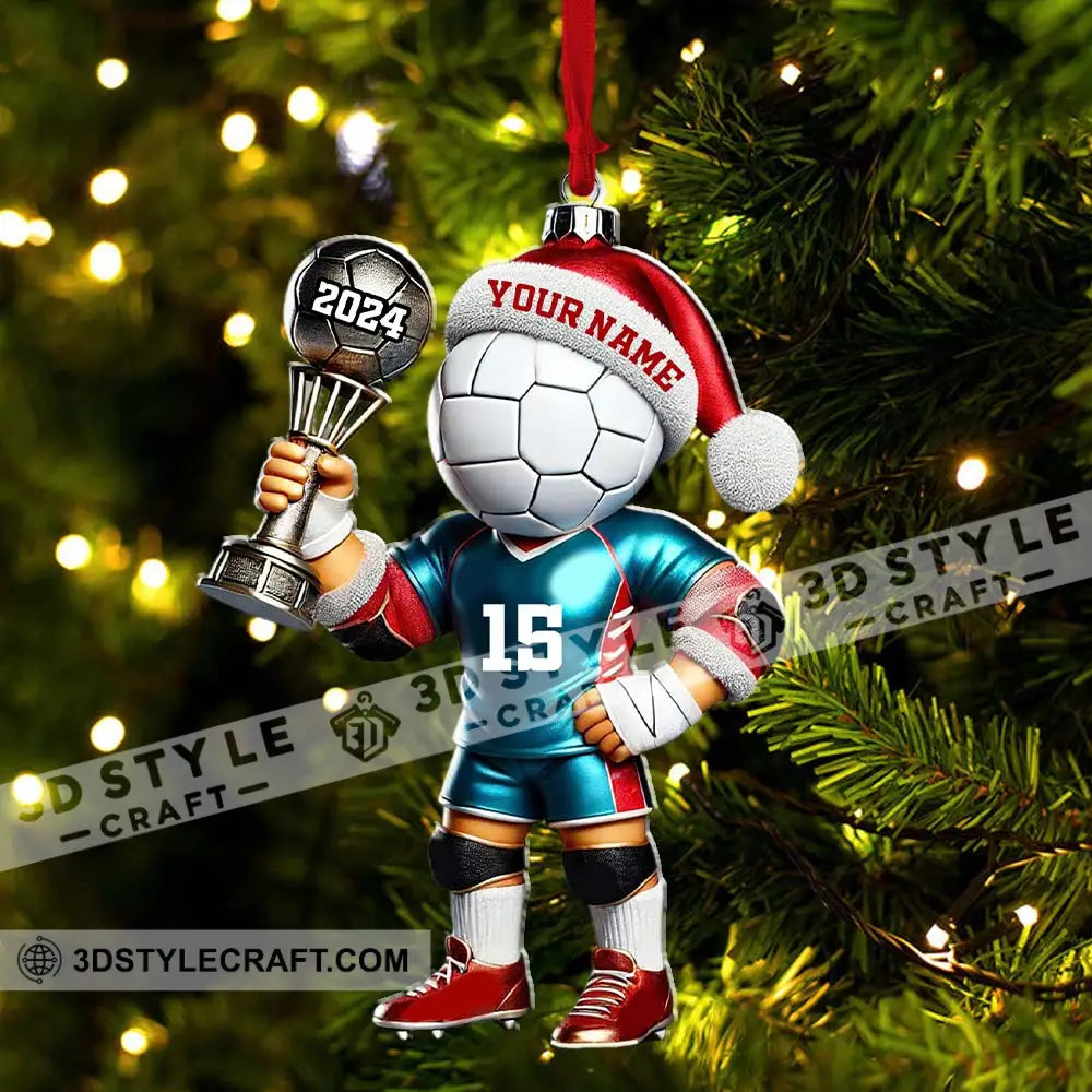 Custom Name Number And Year Handball Champion Ornament Christmas Gift For Lover