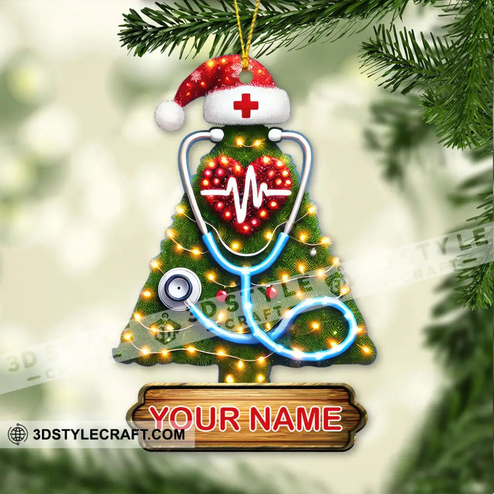 Custom Name Nurse Ornament Home Decor Christmas Gift 3.54’’ / 1