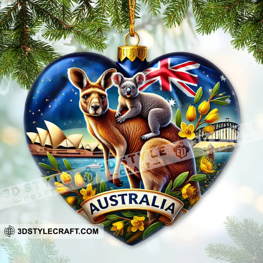 Custom Name Ornament Australia Heart