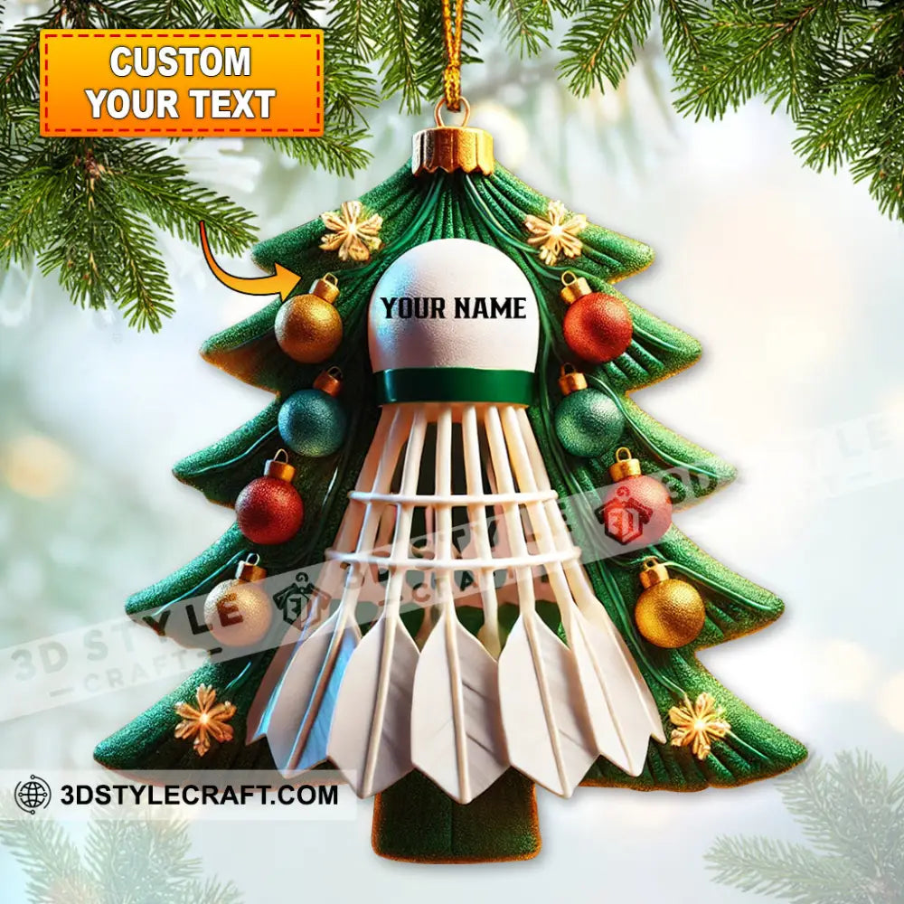 Custom Name Ornament Badminton Christmas Tree 1 Pack