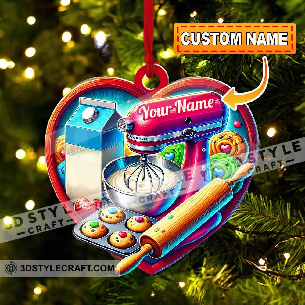 Custom Name Ornament Baker Heart