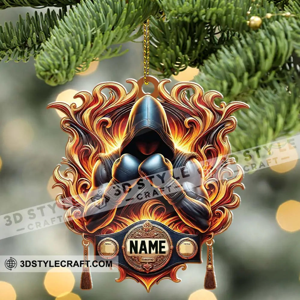 Custom Name Ornament Boxing Fire