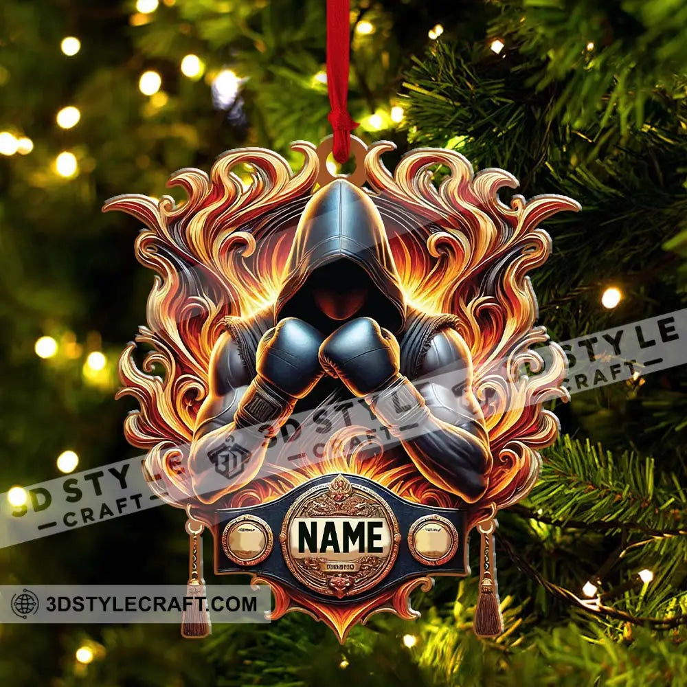 Custom Name Ornament Boxing Fire