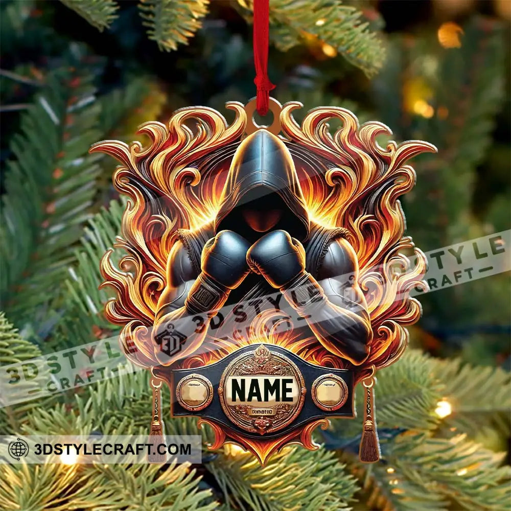 Custom Name Ornament Boxing Fire