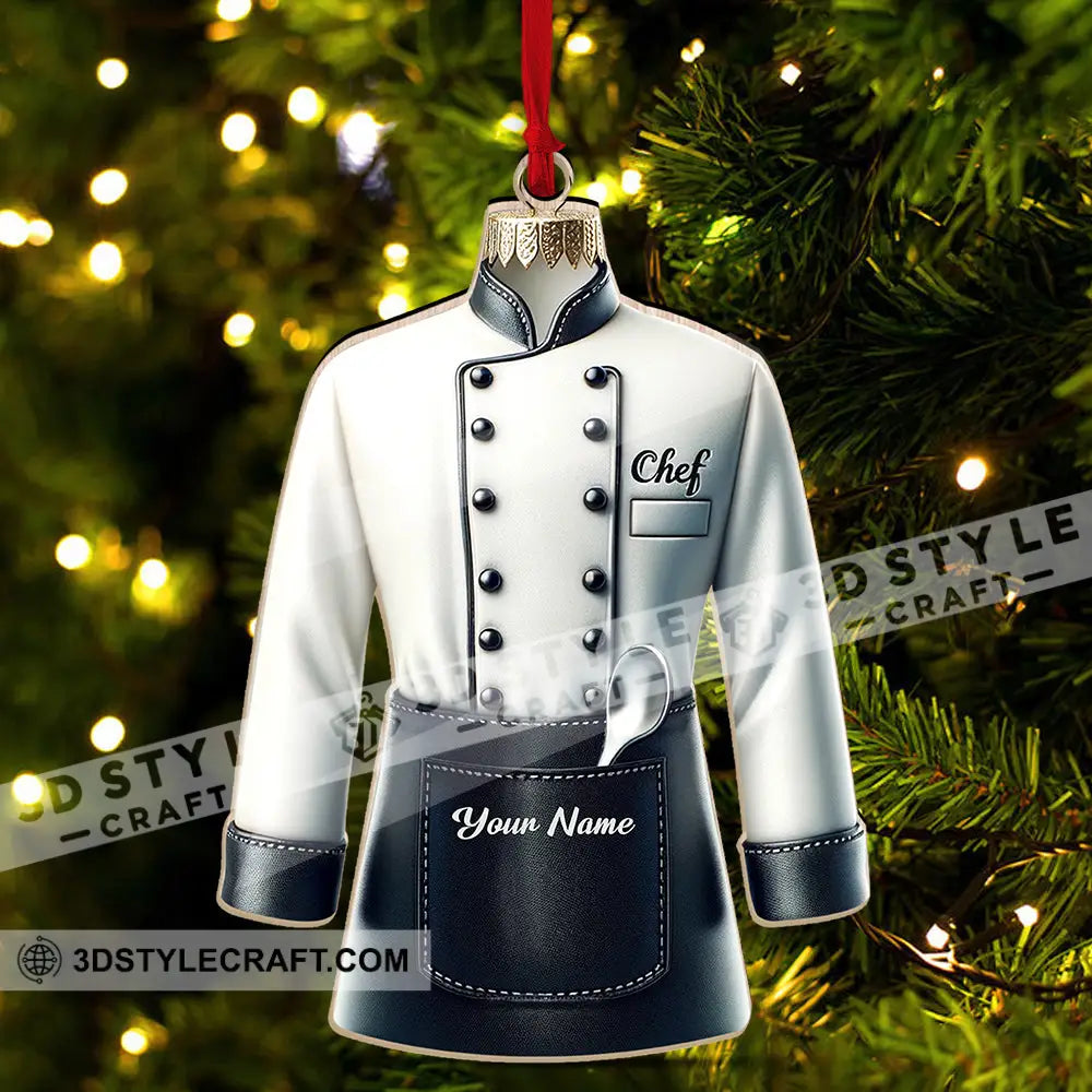 Custom Name Ornament Chef Uniform