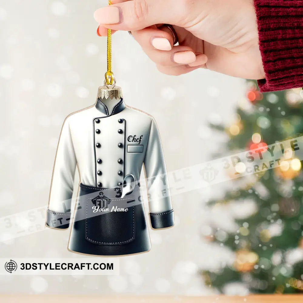 Custom Name Ornament Chef Uniform