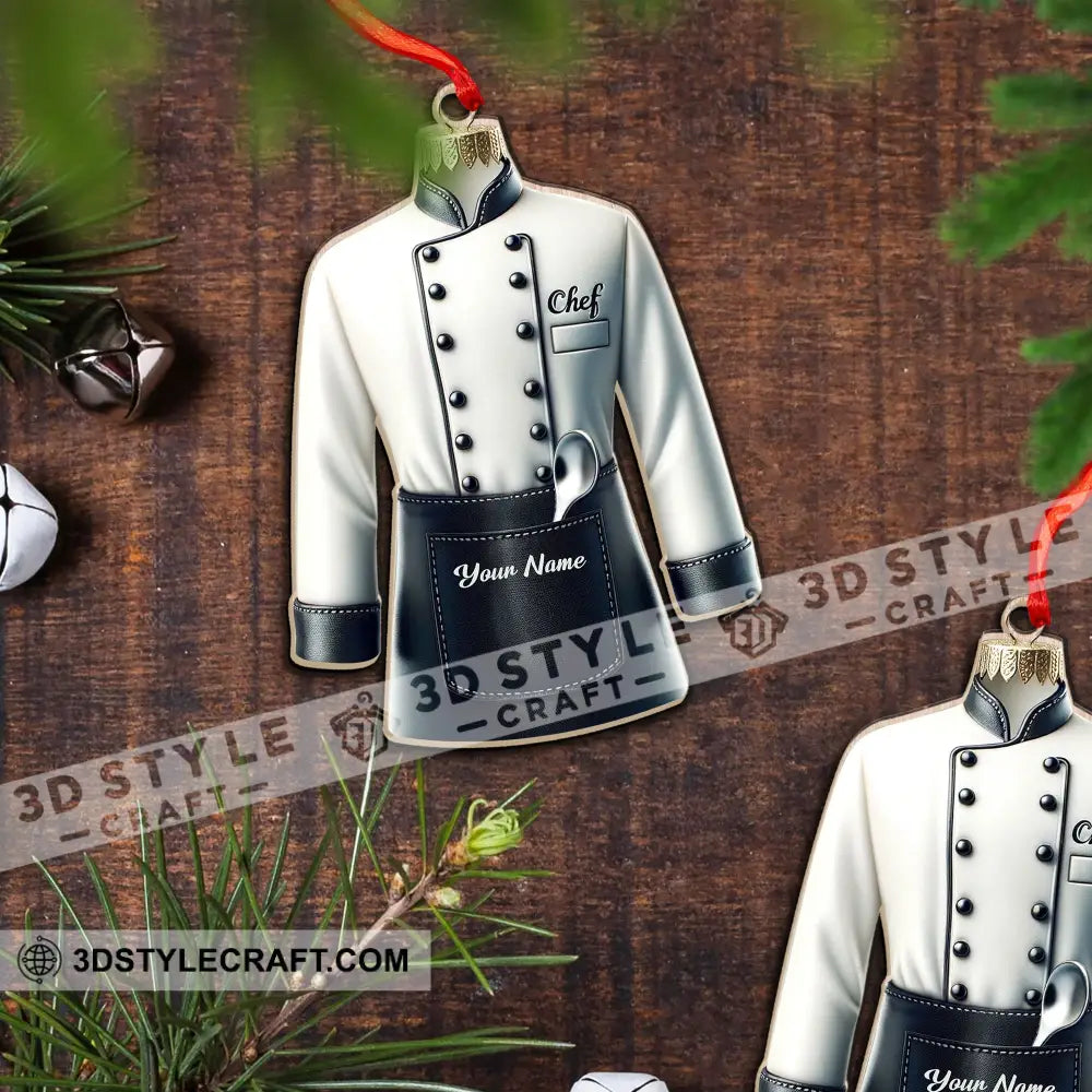 Custom Name Ornament Chef Uniform