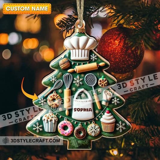 Custom Name Ornament Christmas Kitchen Tree 1 Pack