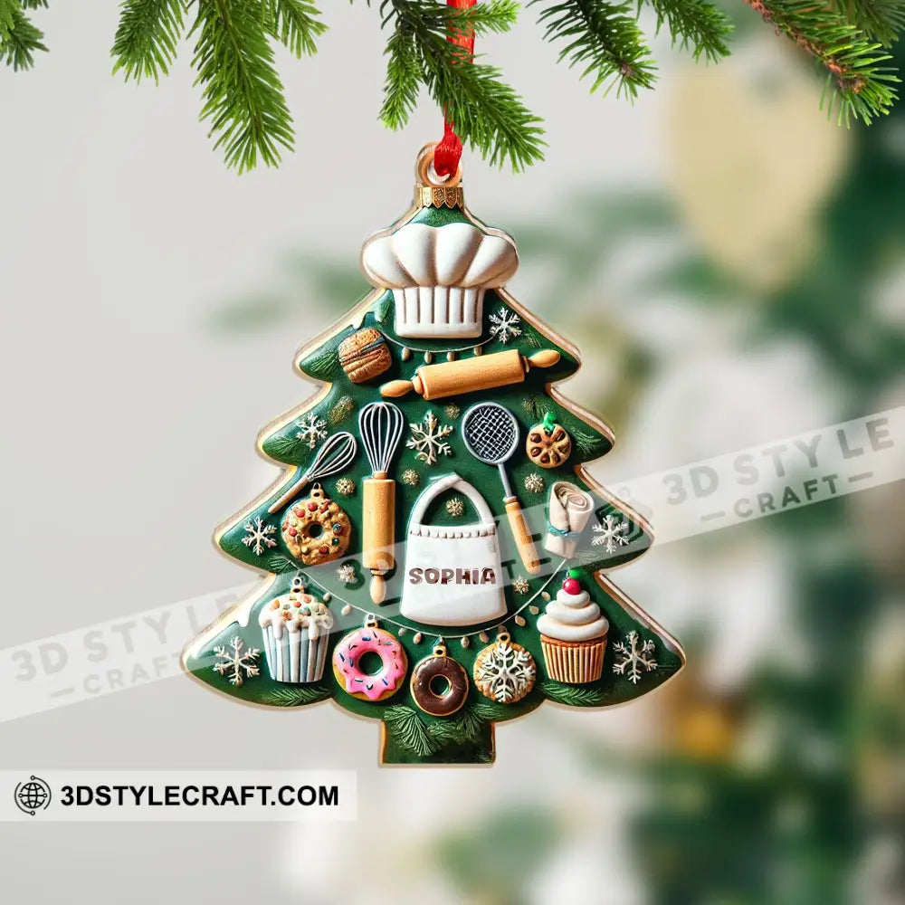 Custom Name Ornament Christmas Kitchen Tree