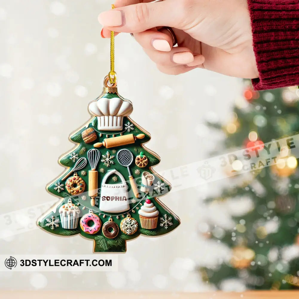 Custom Name Ornament Christmas Kitchen Tree