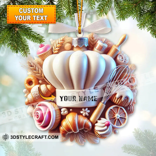 Custom Name Ornament Christmas Sweet Chef Gift For Baker Lover 1 Pack