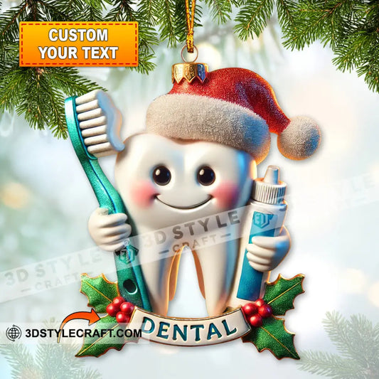 Custom Name Ornament Dental Christmas 1 Pack