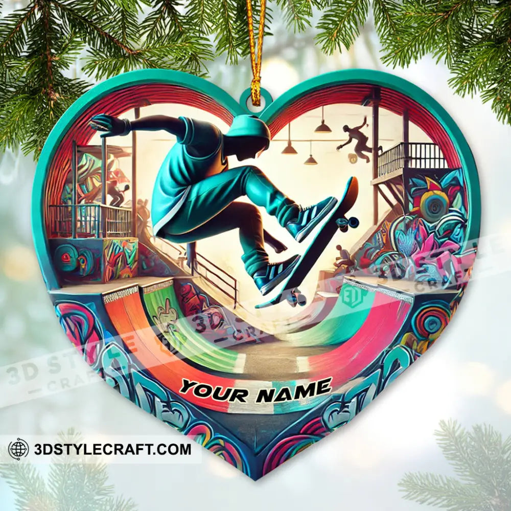 Custom Name Ornament Skateboarding 3.54’’ / 1