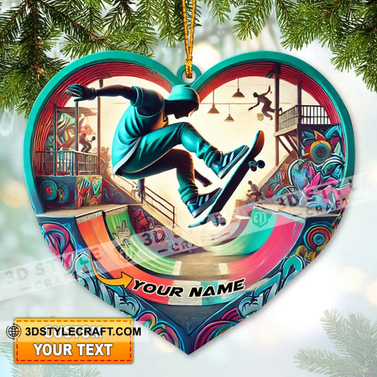 Custom Name Ornament Skateboarding