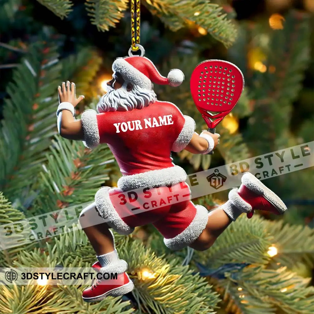 Custom Name Padel Santa Ornament Christmas Gift For Lover