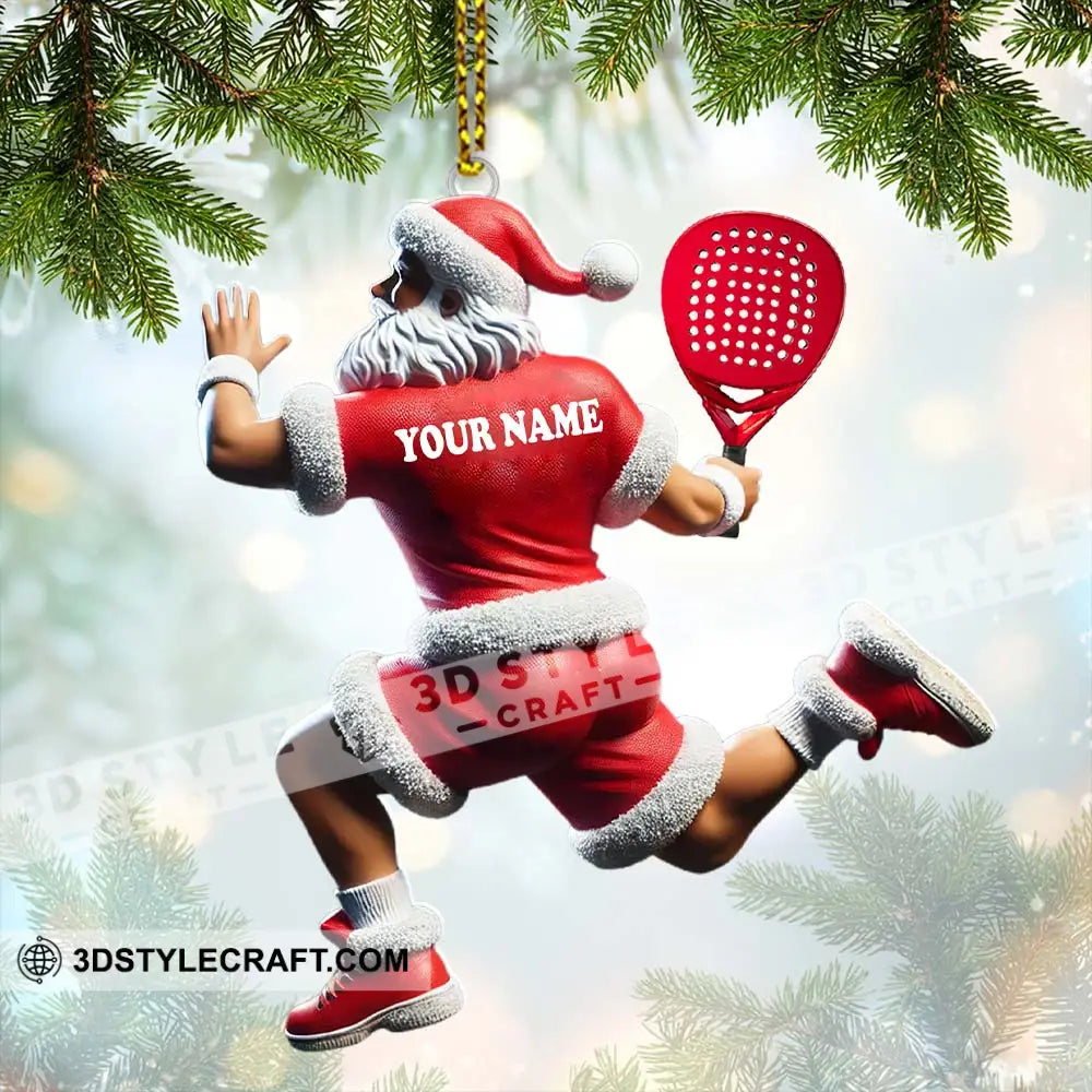 Custom Name Padel Santa Ornament Christmas Gift For Lover 3.54’’ / 1