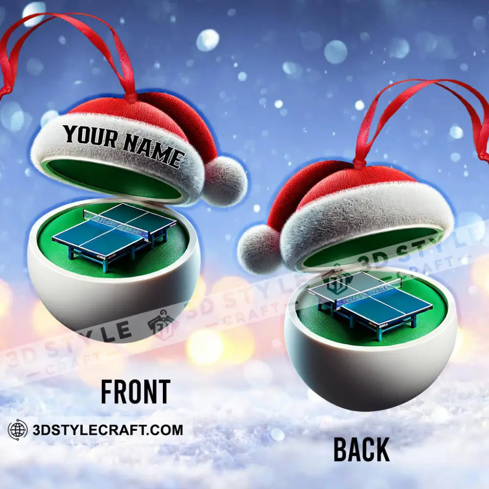 Custom Name Ping Pong Ornament Table Tennis Lover Christmas Gift