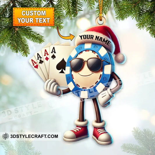 Custom Name Poker Ornament Christmas Decoration