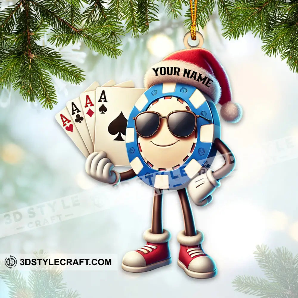 Custom Name Poker Ornament Christmas Decoration 3.54’’ / 1