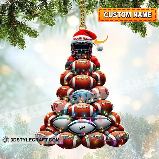 Custom Name Rugby Football Ornament Lover Christmas Gift