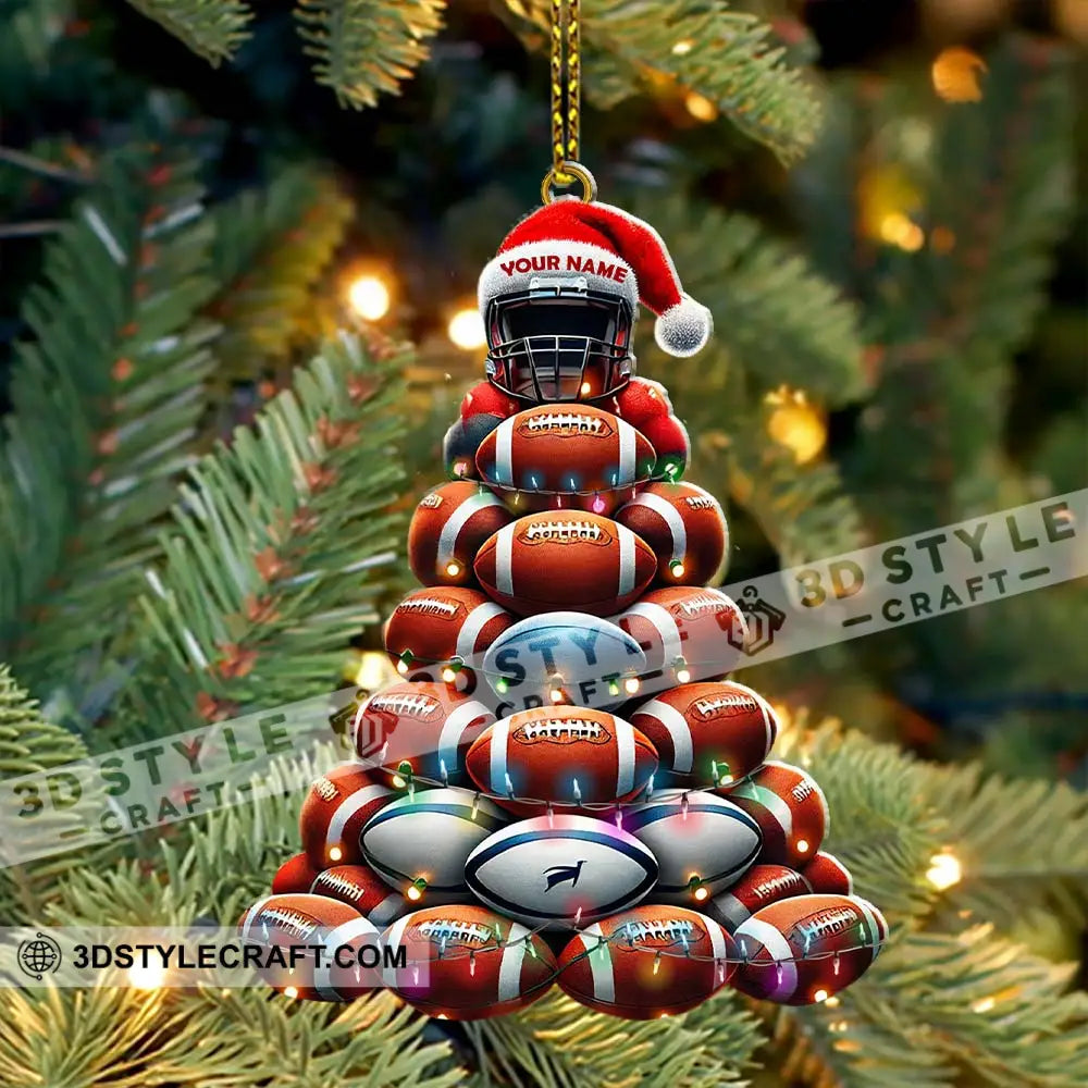 Custom Name Rugby Football Ornament Lover Christmas Gift