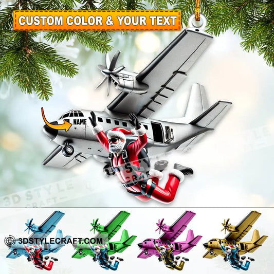 Custom Name Santa Airplane Ornament Christmas Gift For Lover