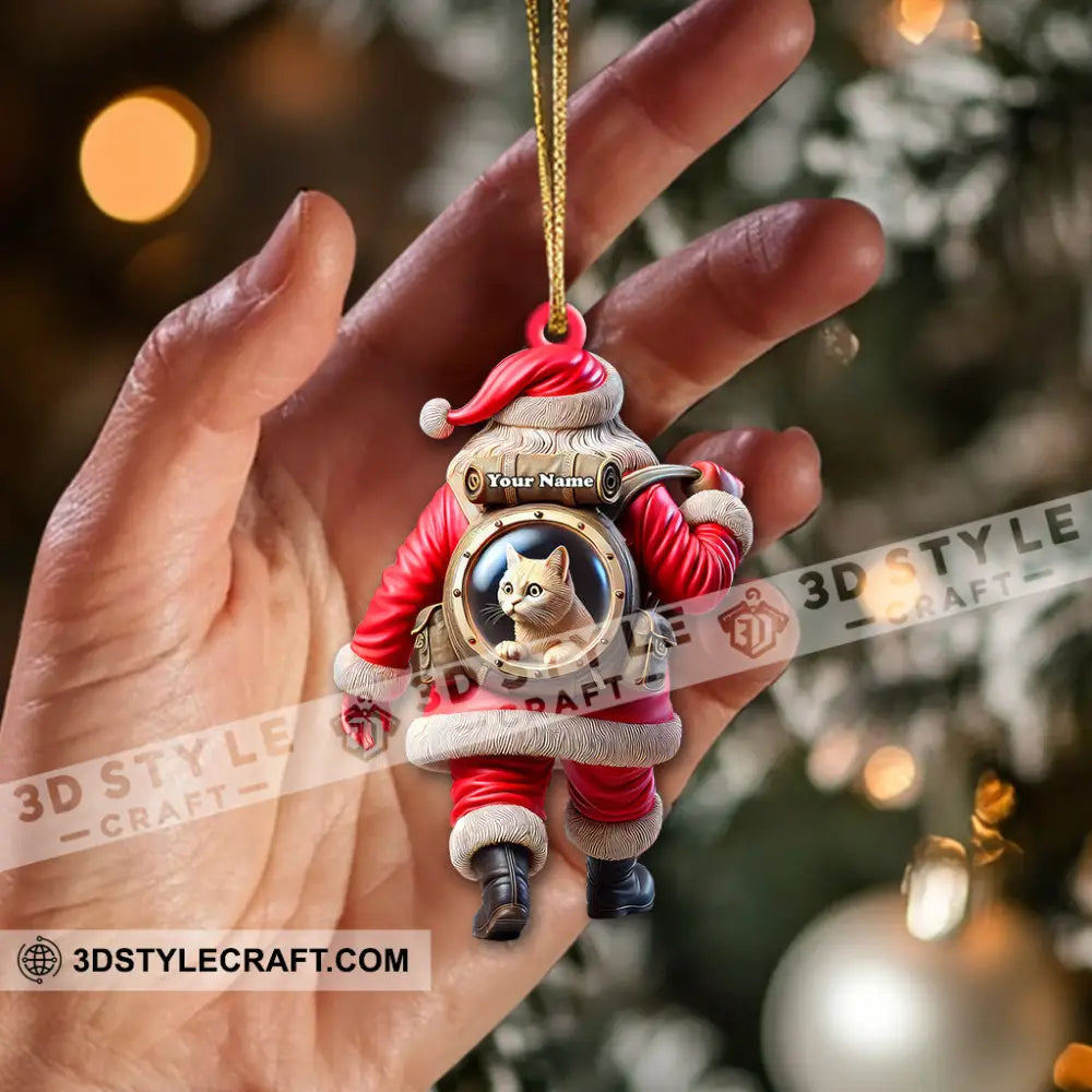 Custom Name Santa And Pet Ornament Lover Christmas Gift