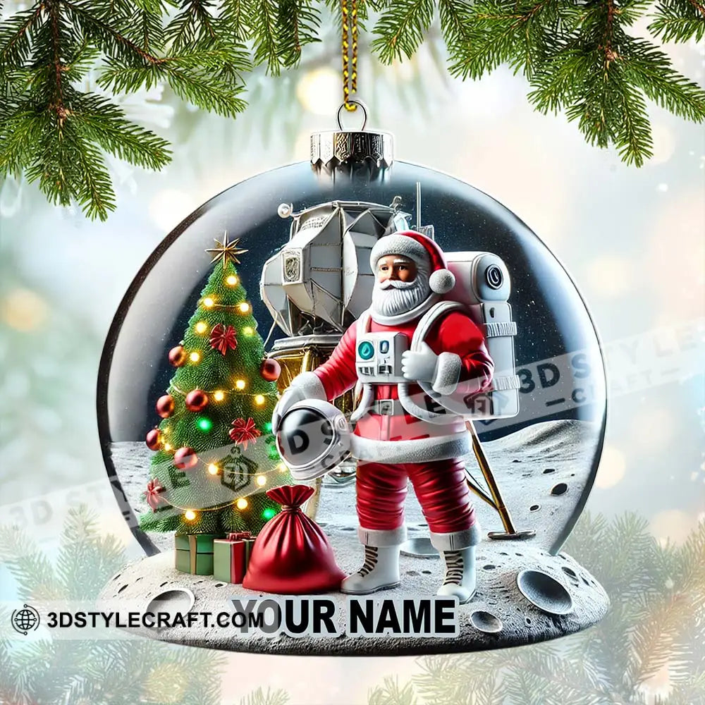 Custom Name Santa Astronaut Ornament Christmas Decoration 3.54’’ / 1