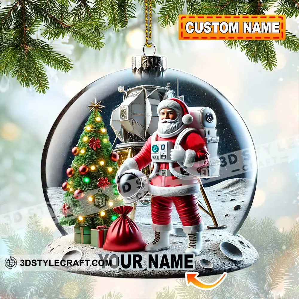 Custom Name Santa Astronaut Ornament Christmas Decoration