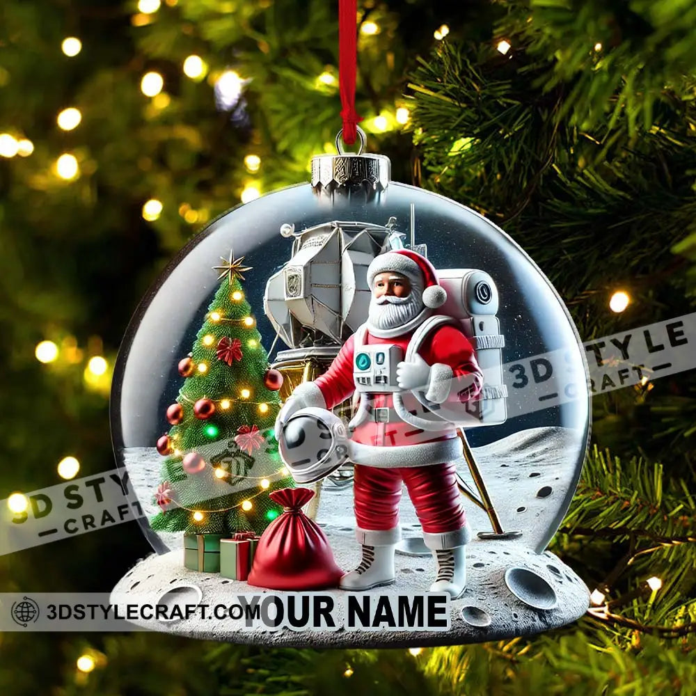 Custom Name Santa Astronaut Ornament Christmas Decoration