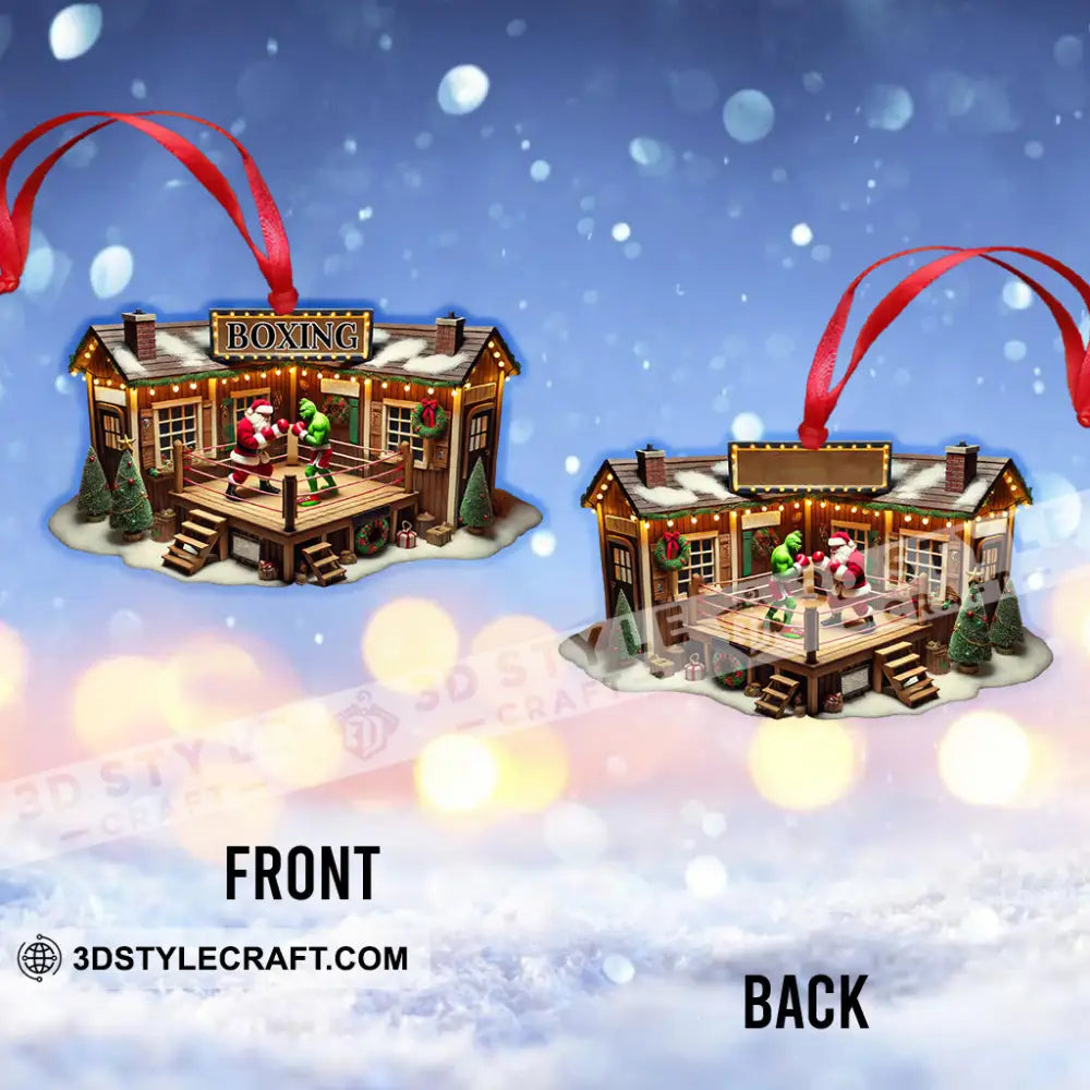 Custom Name Santa Boxing Ornament Lover Christmas Gift