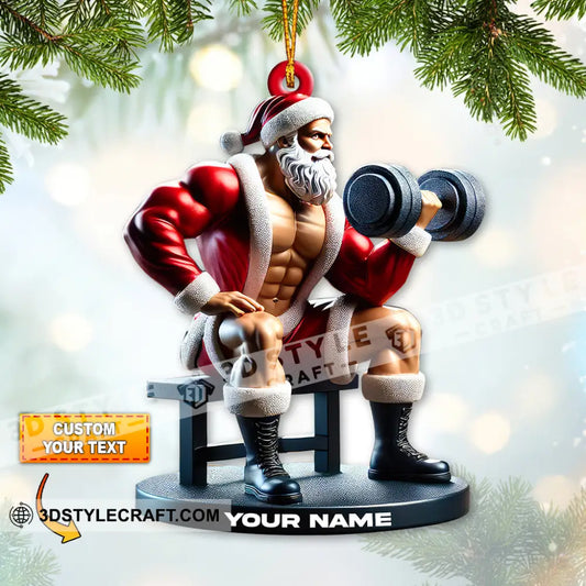 Custom Name Santa Gym Ornament Gymnastics Christmas Gift