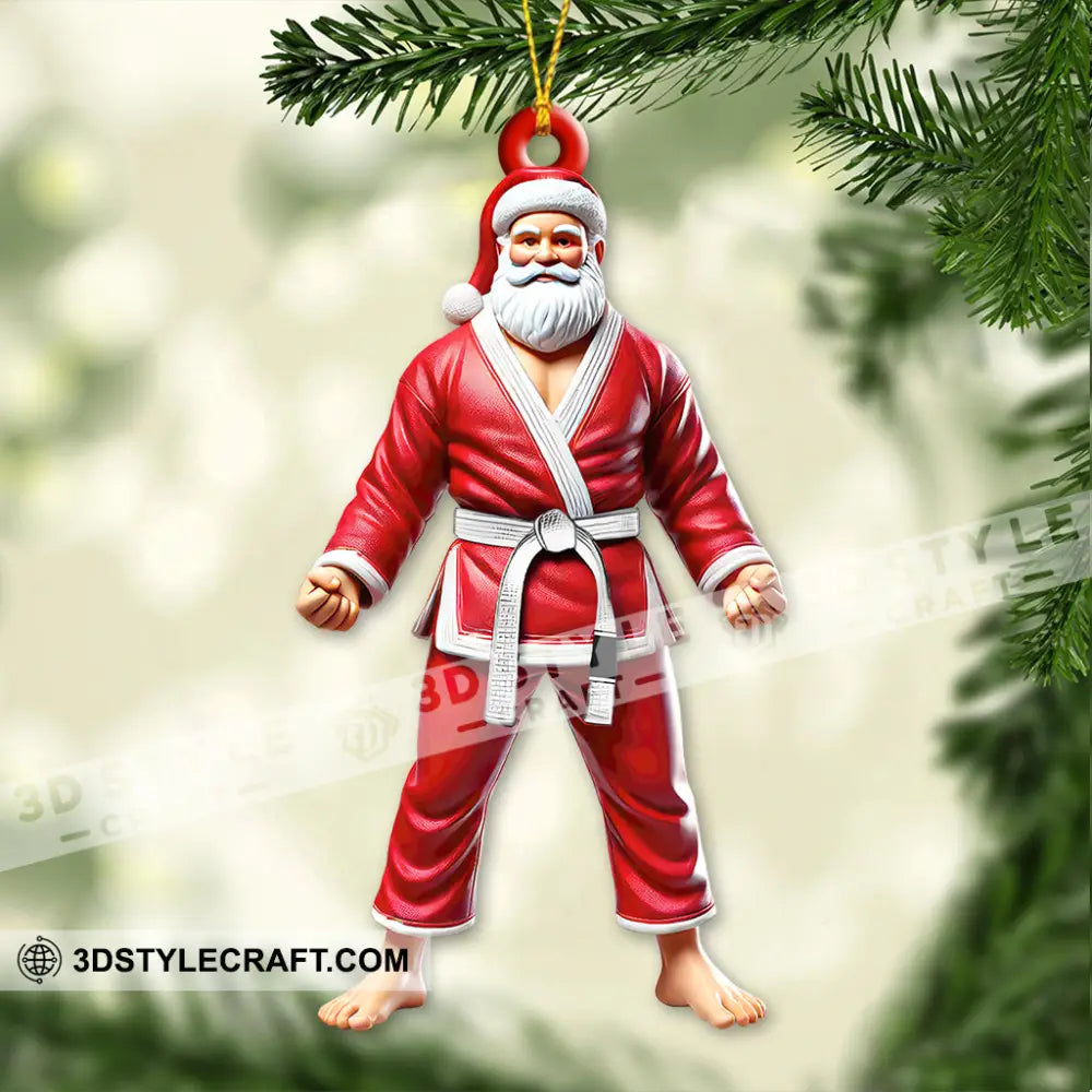 Custom Name Santa Jiujutsu Ornament Christmas Gift 3.54’’ / 1