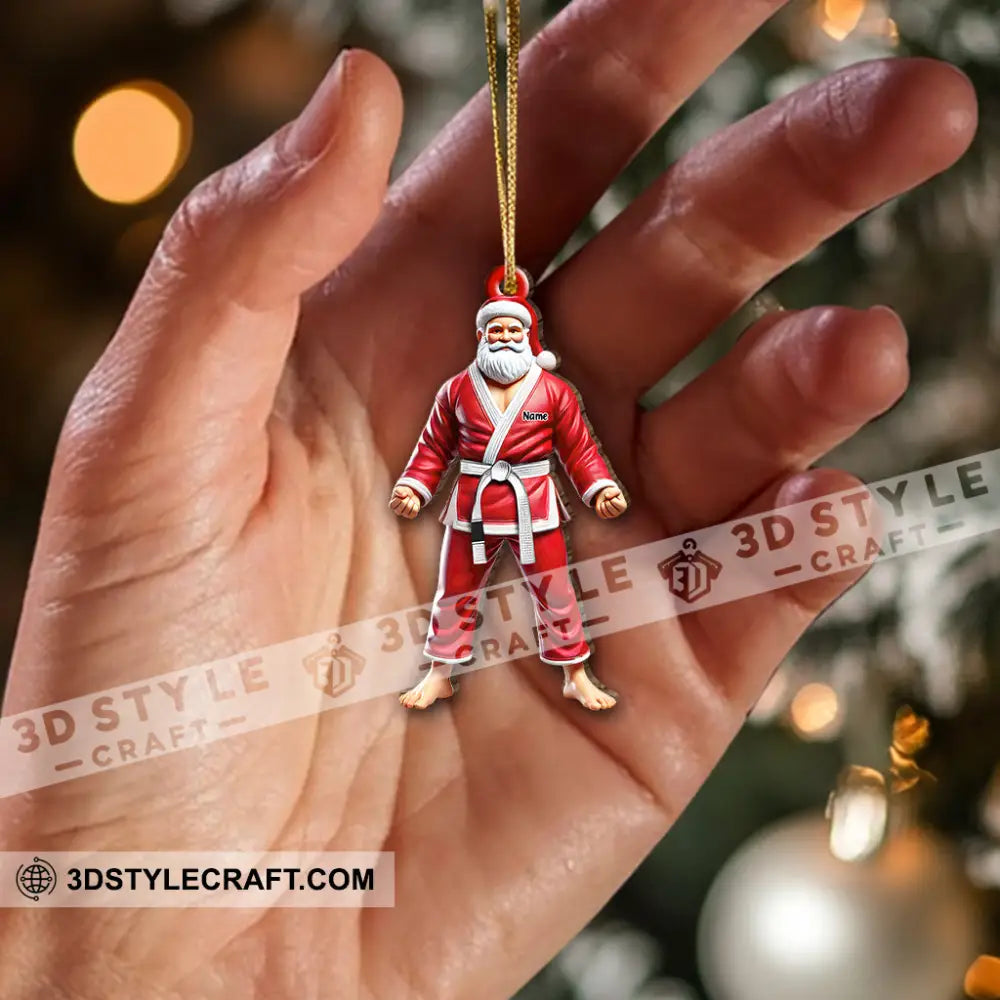 Custom Name Santa Jiujutsu Ornament Christmas Gift