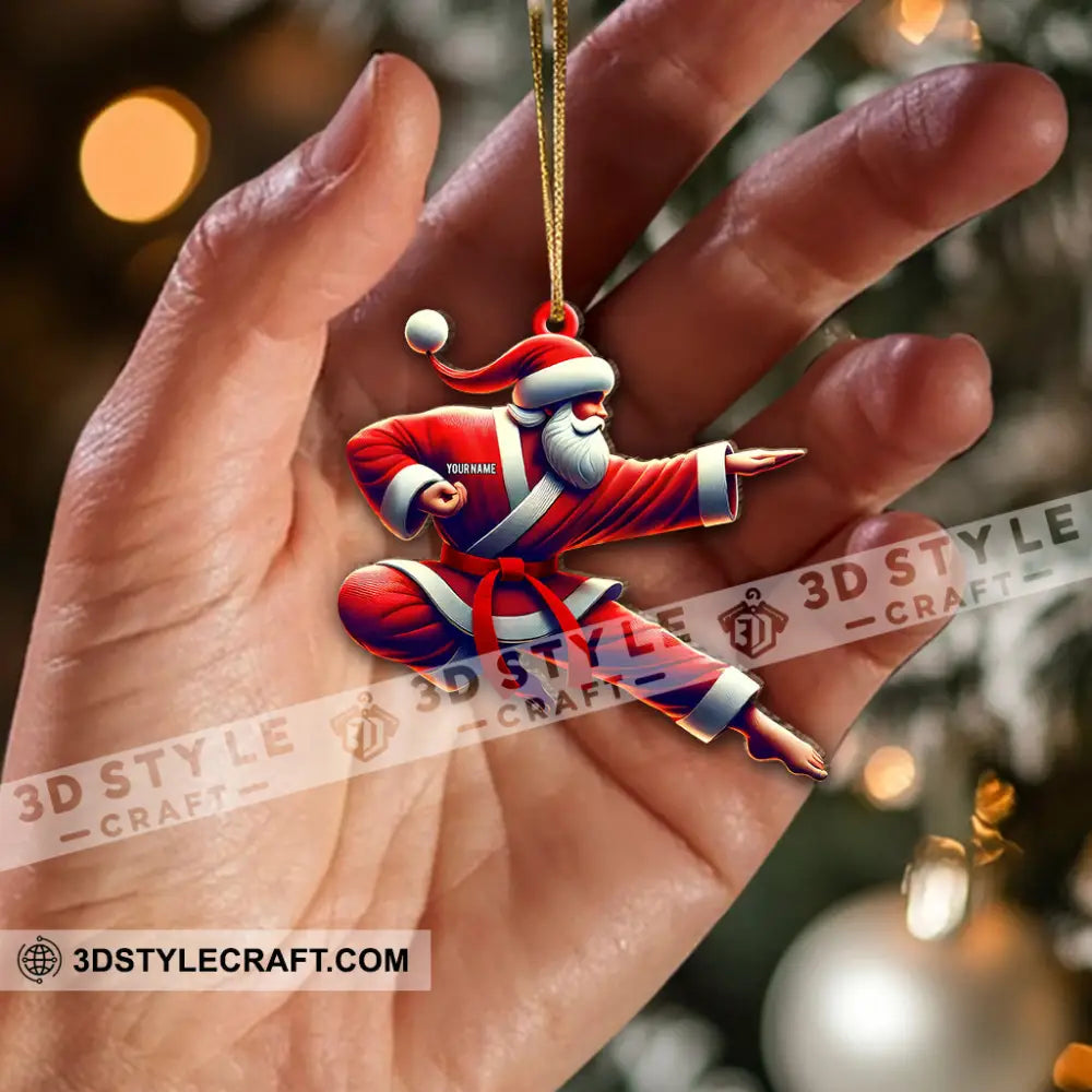 Custom Name Santa Karate Ornament Christmas Gift For Lover