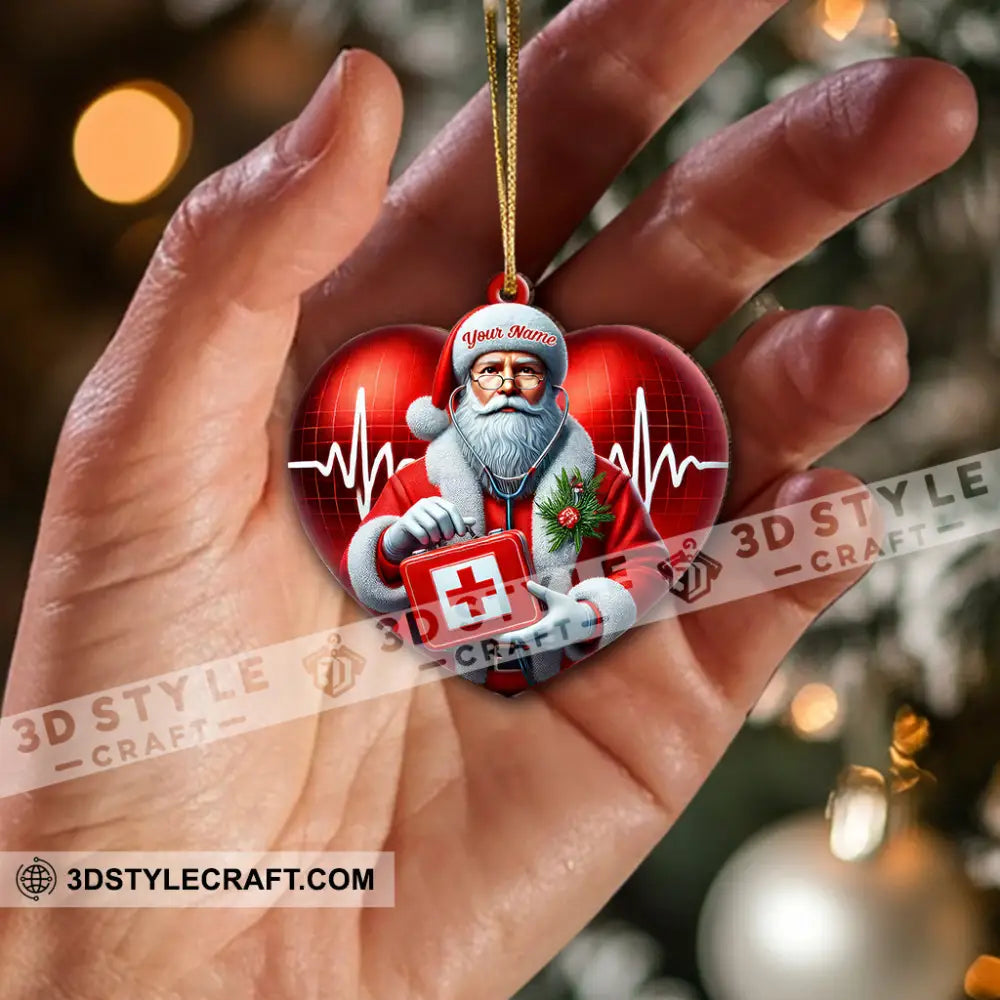 Custom Name Santa Nurse Ornament Home Decor Christmas Gift