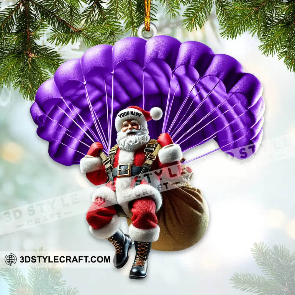 Custom Name Santa Parachute Ornament Christmas Gift