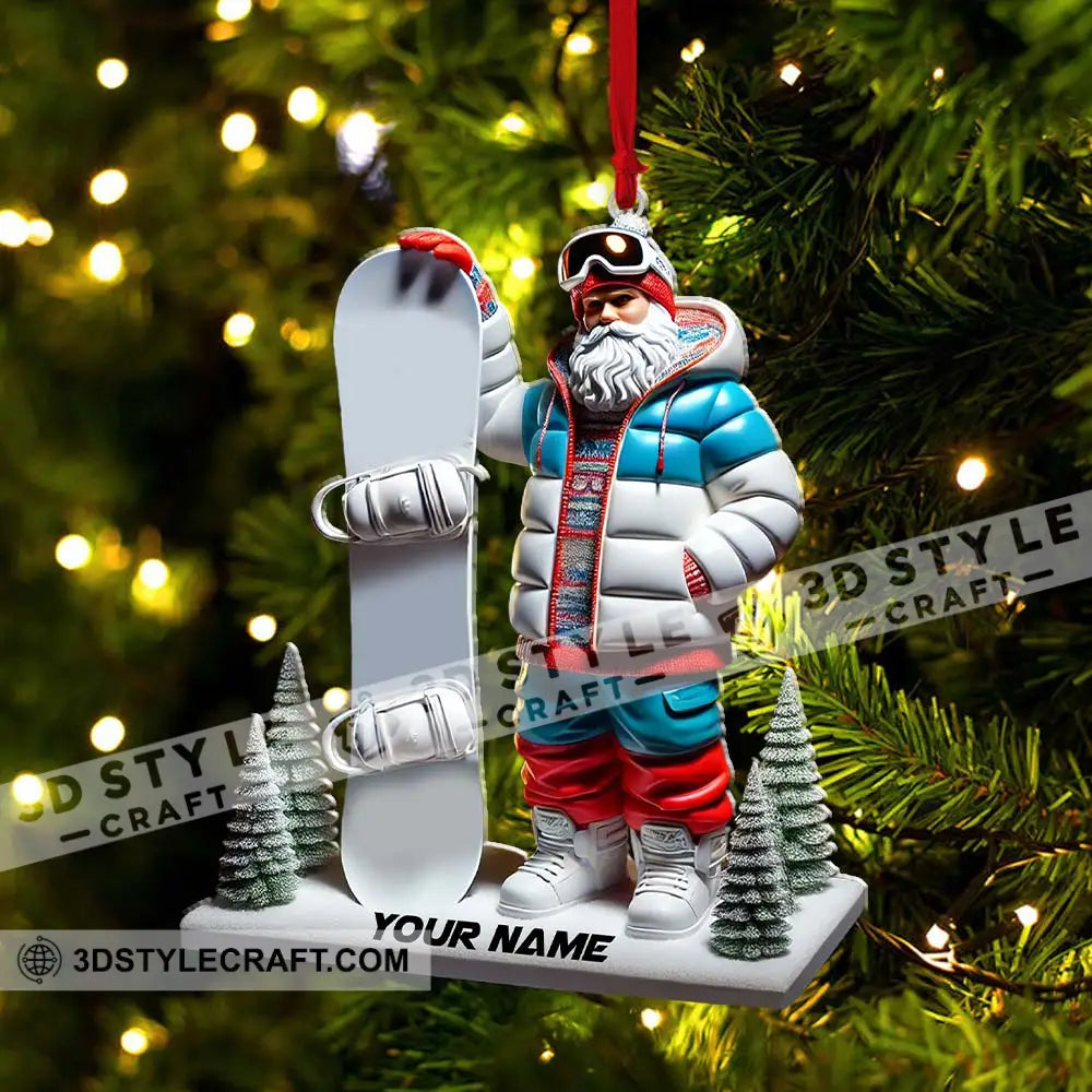 Custom Name Santa Snow Ornament Christmas Gift Decoration