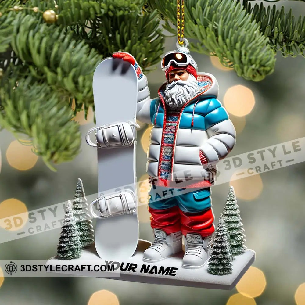 Custom Name Santa Snow Ornament Christmas Gift Decoration