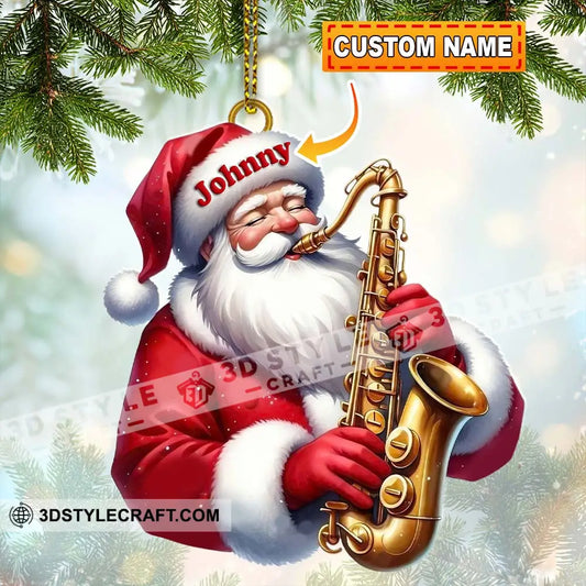 Custom Name Saxophone Santa Ornament Lover Christmas Gift