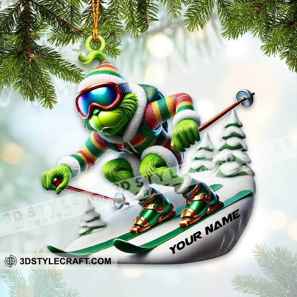 Custom Name Skiing Ornament Lover Christmas Gift 3.54’’ / 1